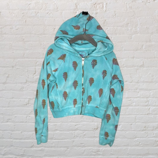 Rebelette Ribbed Ice Cream Cone Cropped Hoodie (4T)