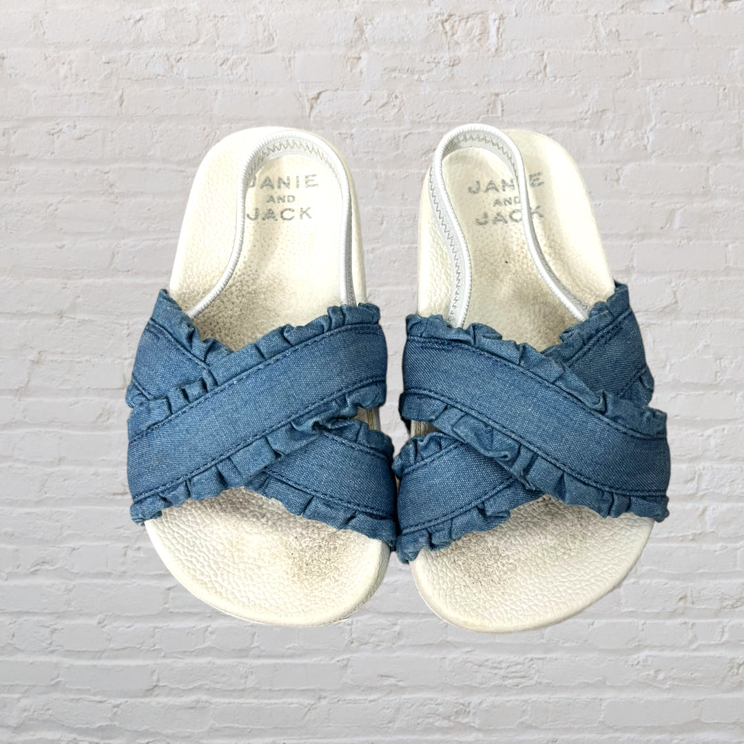 Janie and Jack Denim Criss-Cross Sandals (7C)