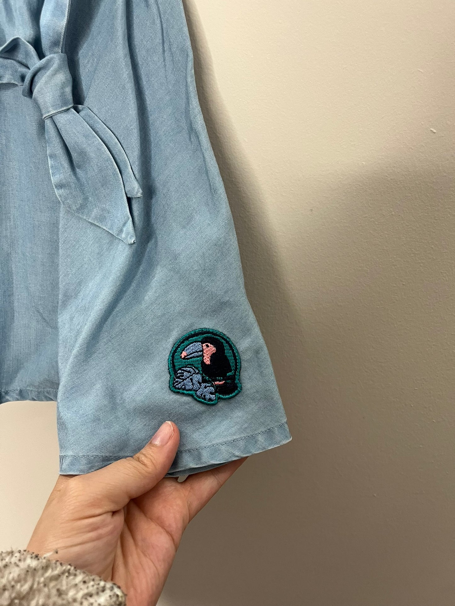 Deux Par Deux Toucan Patch Chambray Skirt (4T)