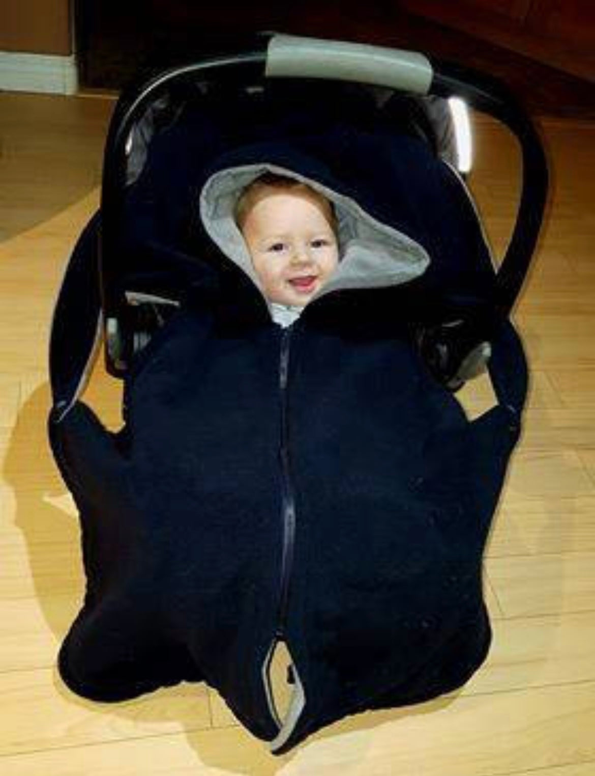 Small Shop Fleece Buffalo Plaid Car Seat Poncho (O/S)*