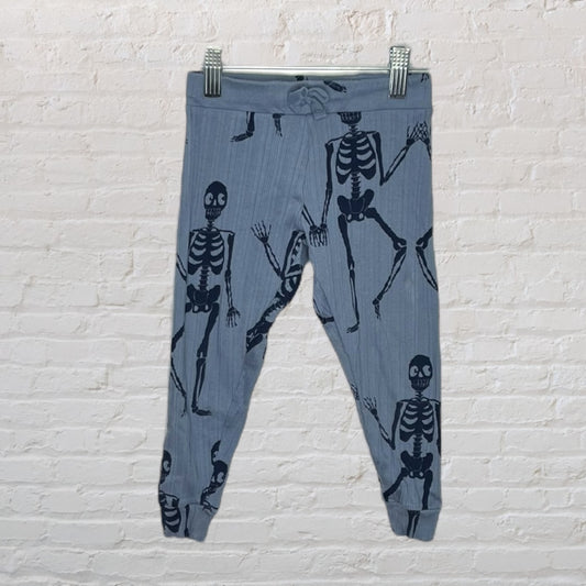 Mini Rodini Ribbed Skeleton Joggers (2T)