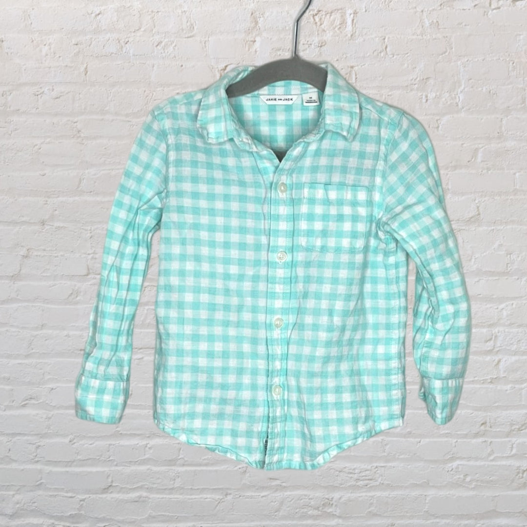 Janie and Jack Gingham Linen Shirt (2T)