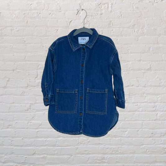 Zara Button-Down Denim Tunic - 4T