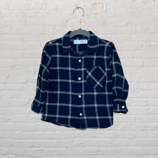 Zara Plaid Button-Down Shirt - 18-24