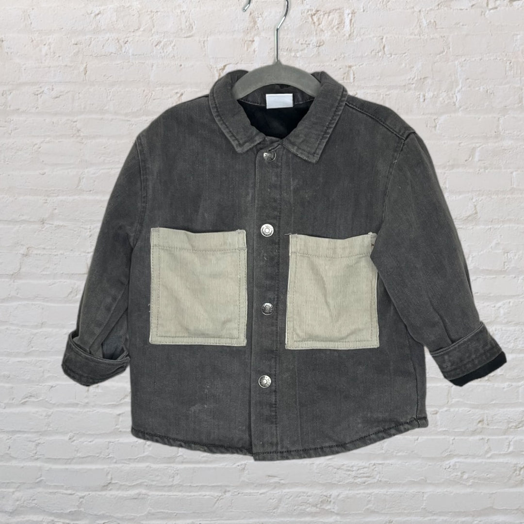 Zara Velour-Lined Denim Jacket (3T)
