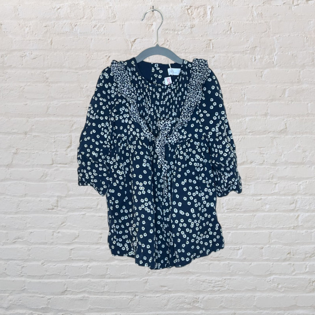 Zara Smocked Daisy Ruffle Dress - 4T