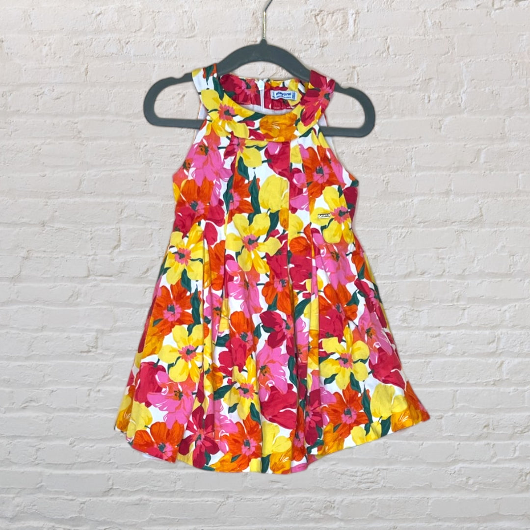 Mayoral Floral Round Neck Summer Dress (3T)