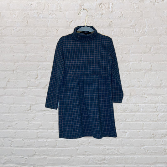 Tinycottons Turtleneck Grid Dress (4T)