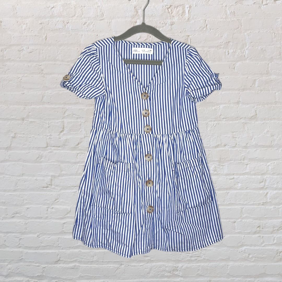 blue and white striped dress zara Zara Striped Pocket Dress (6) – Piece By Piece Kids