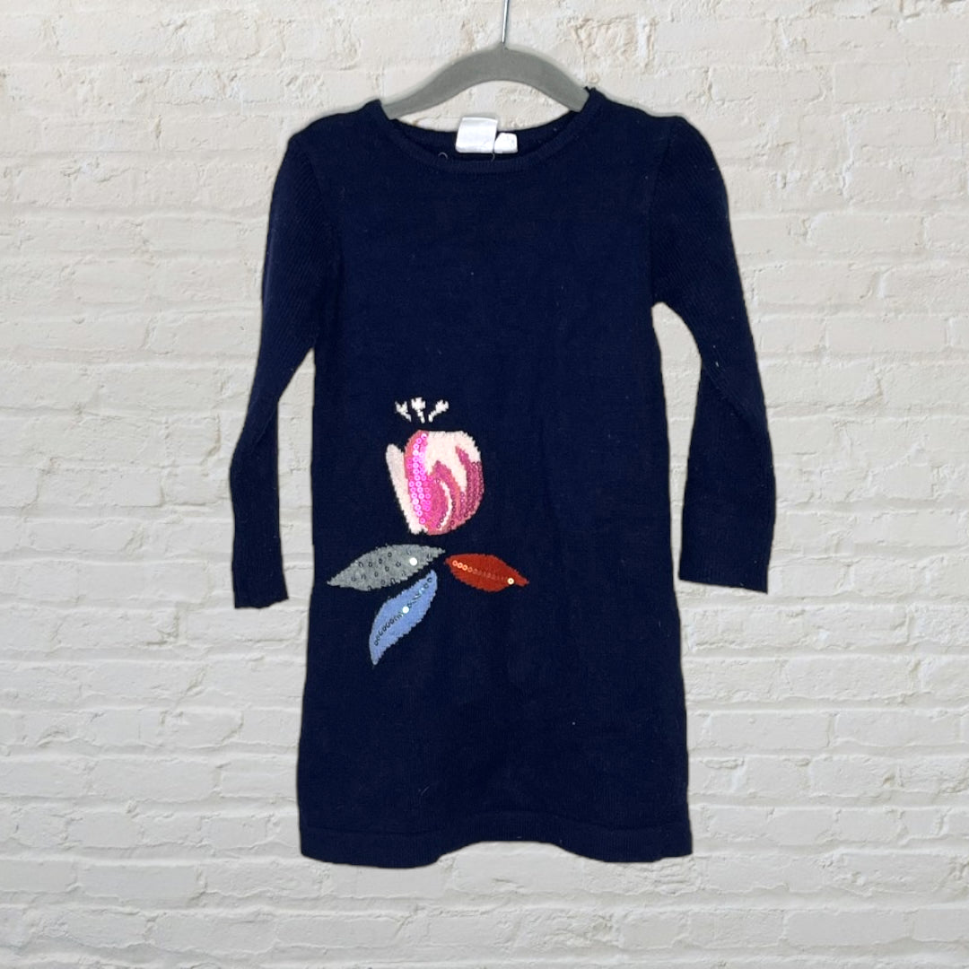 Deux Par Deux Knit Flower Sweater Dress