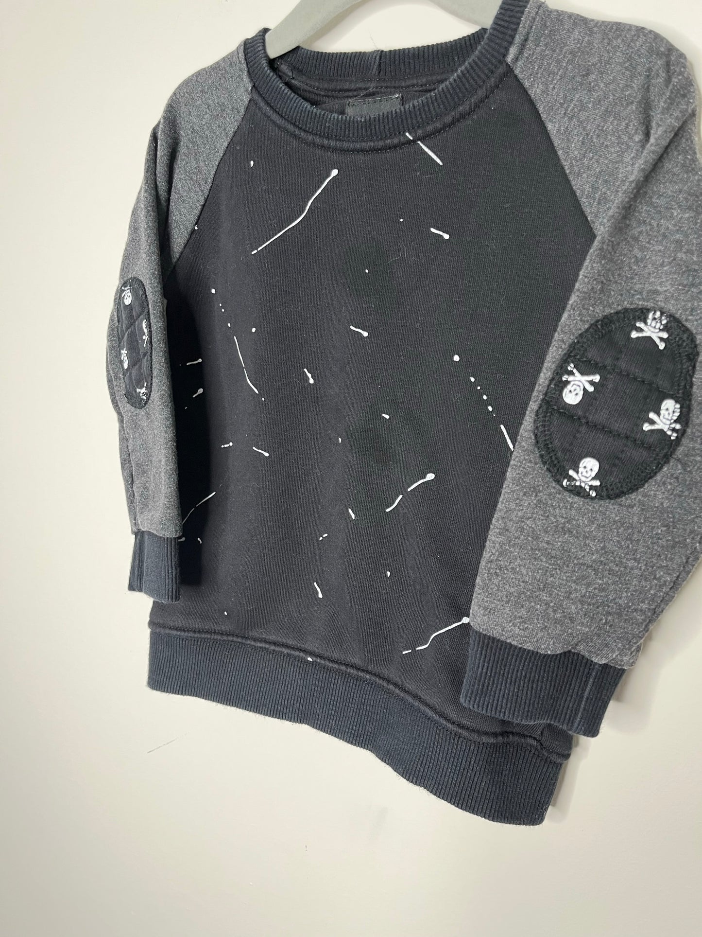 Tulibert Paint Splatter Elbow Patch Sweater (18-24)