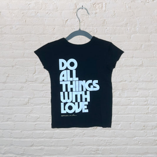 Spiritual Gangster 'Do All Things With Love' Rainbow Heart T-Shirt - 2T