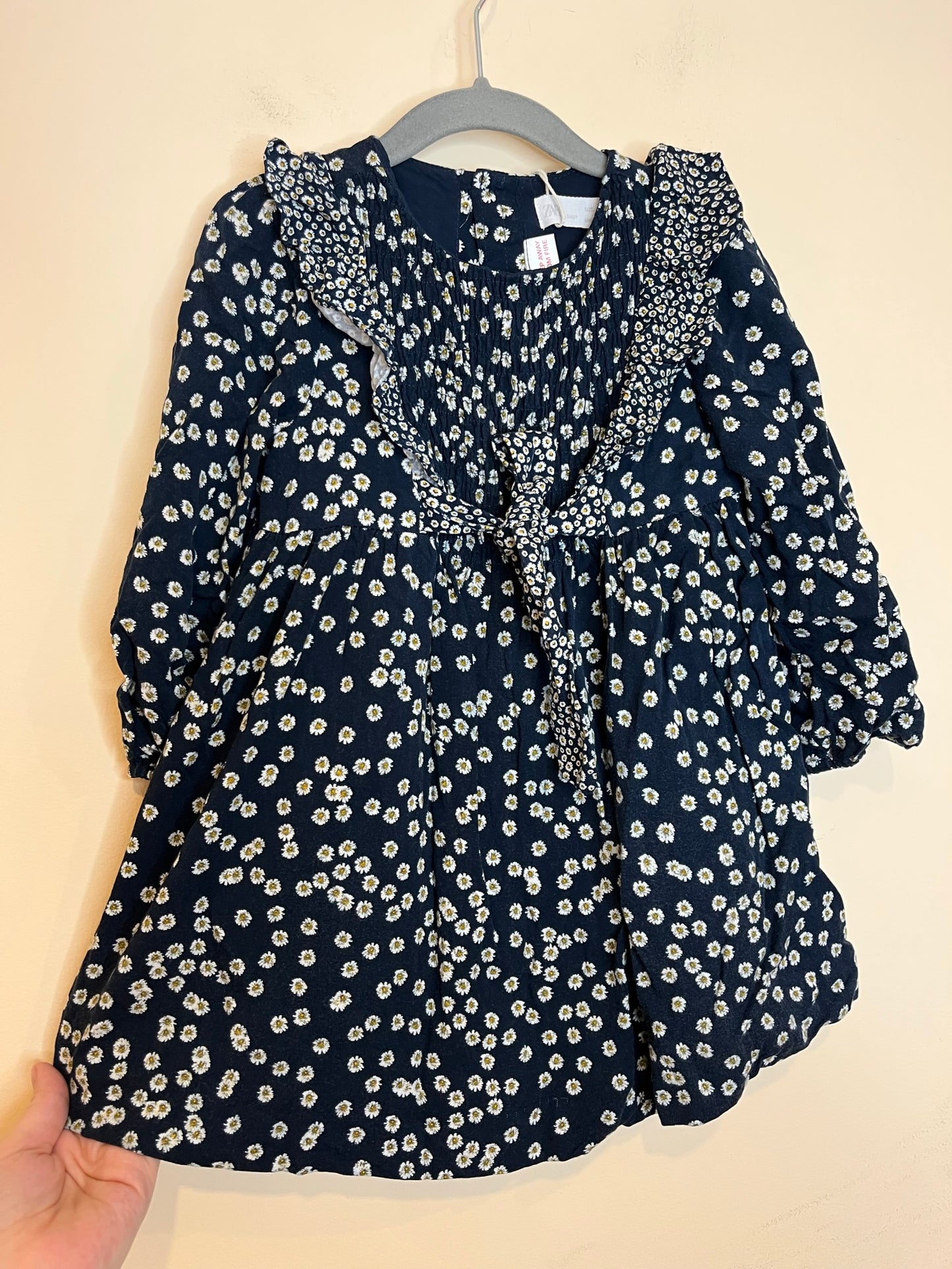 Zara Smocked Daisy Ruffle Dress (4T)