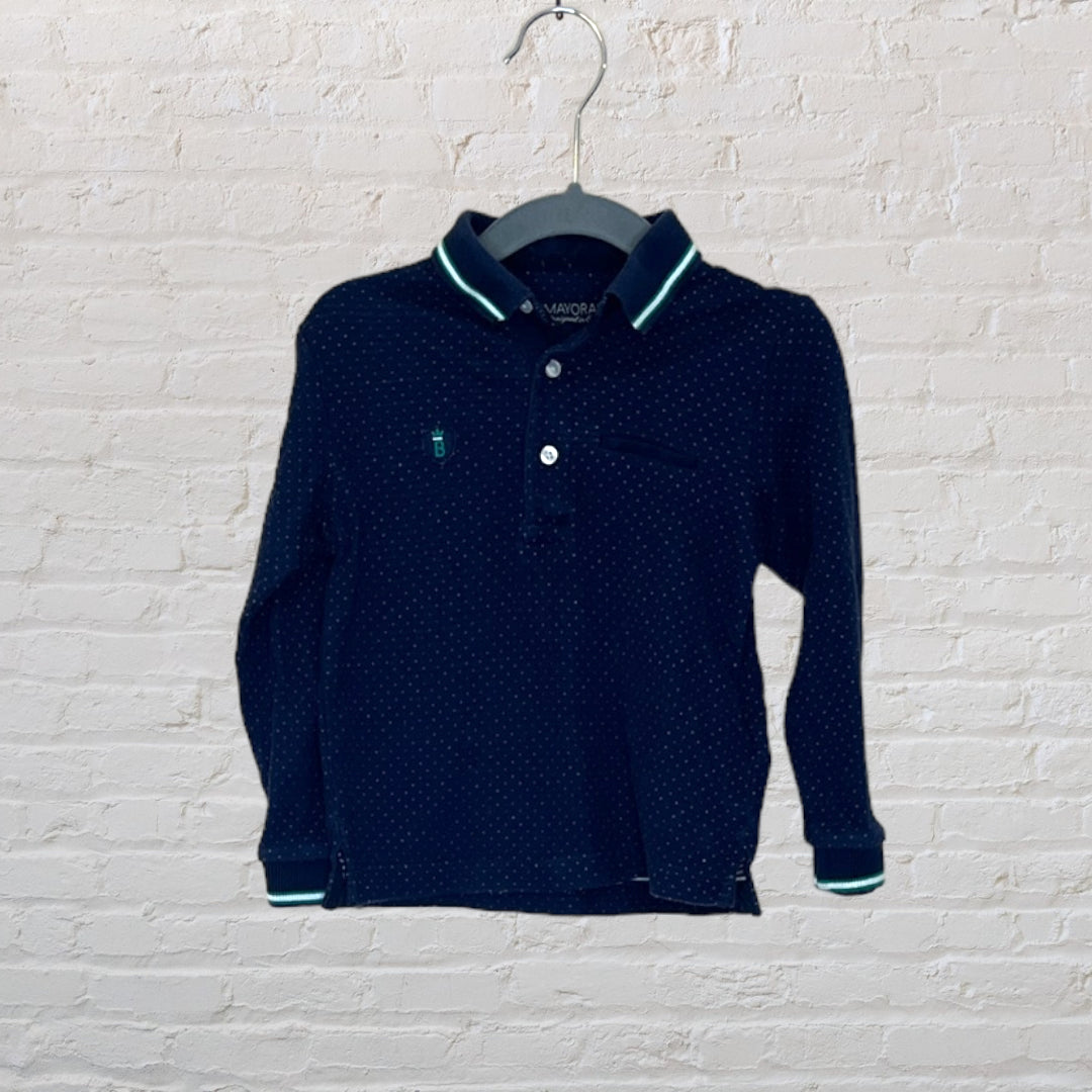 Swiss Dot Polo Long-Sleeve - 18M