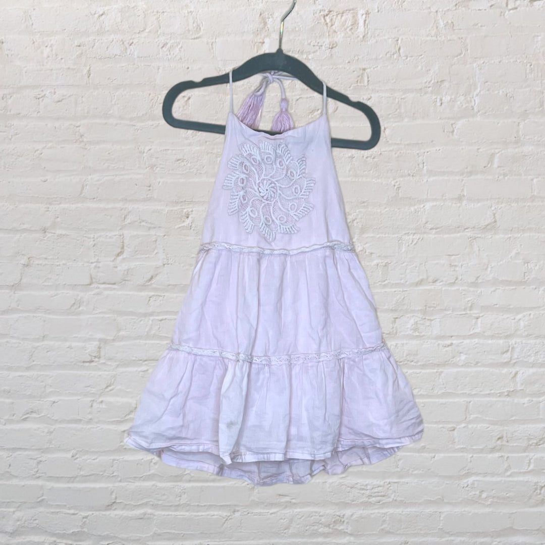 Tuchinda Tiered Macrame Halter Dress (2T)