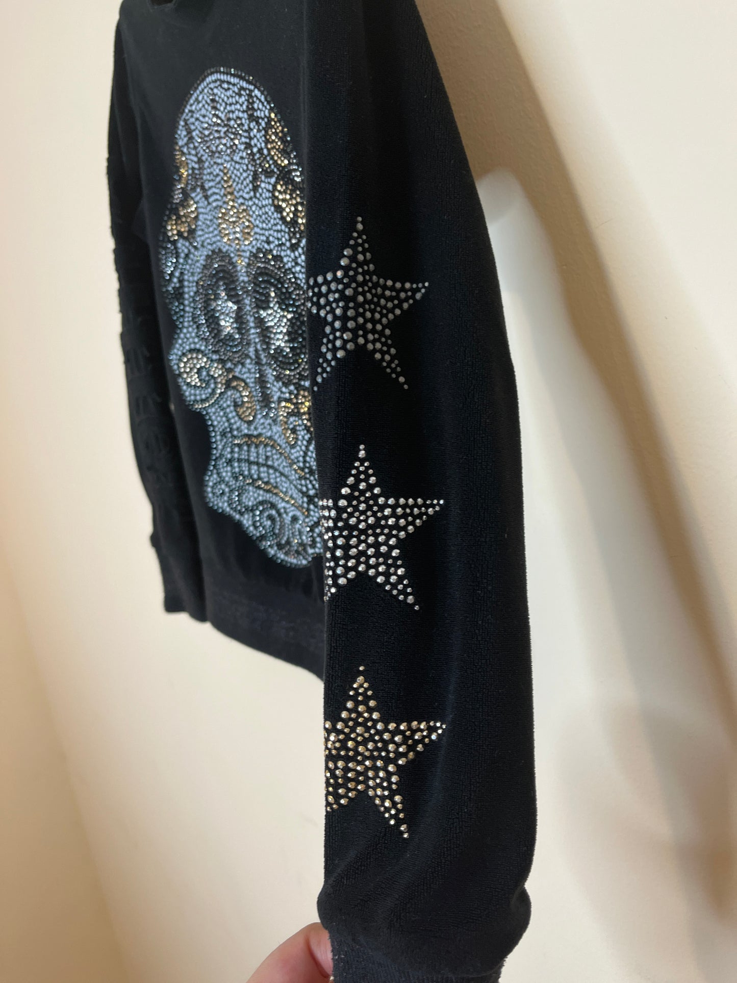 Butter Embellished Skull Velour Sweater (4T)
