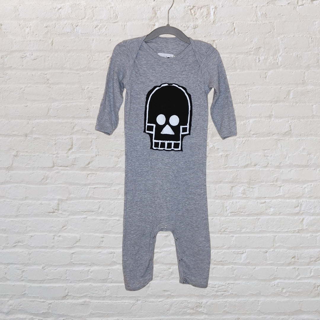 Nununu Ribbed Abstract Skull Romper (18-24)