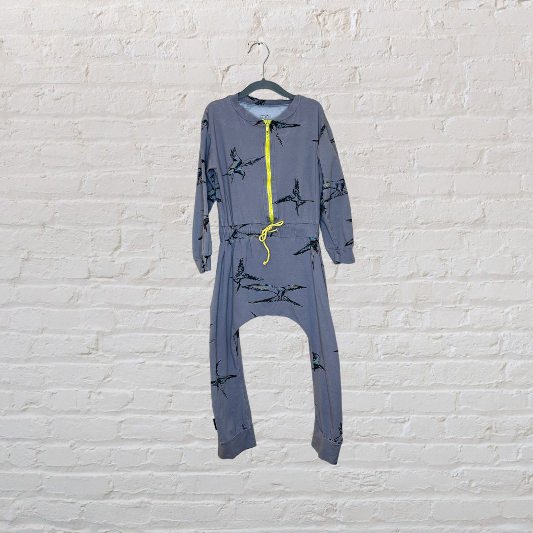 Bird Print Harem Romper - 5-6
