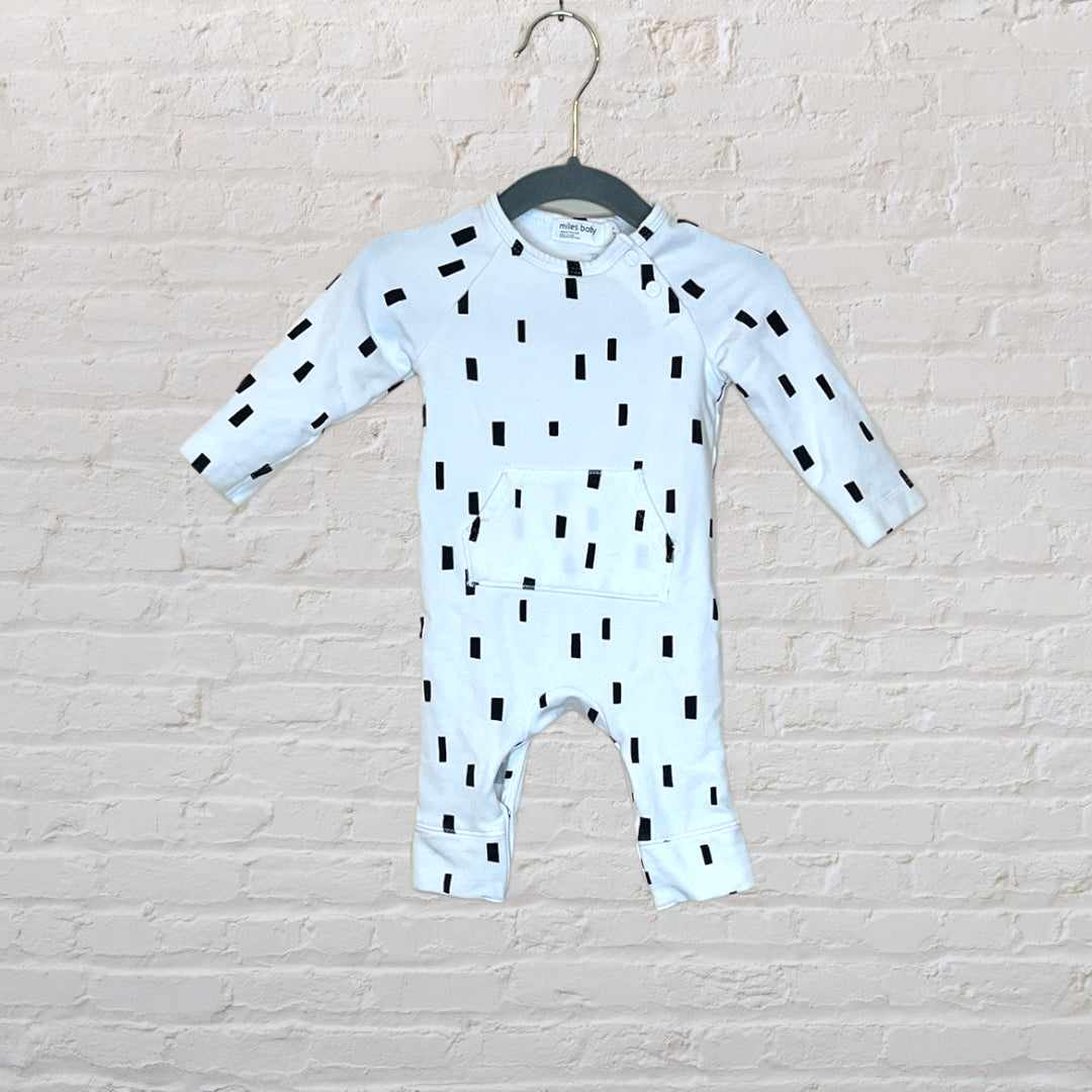 Kangaroo Pocket Patterned Romper - 3M