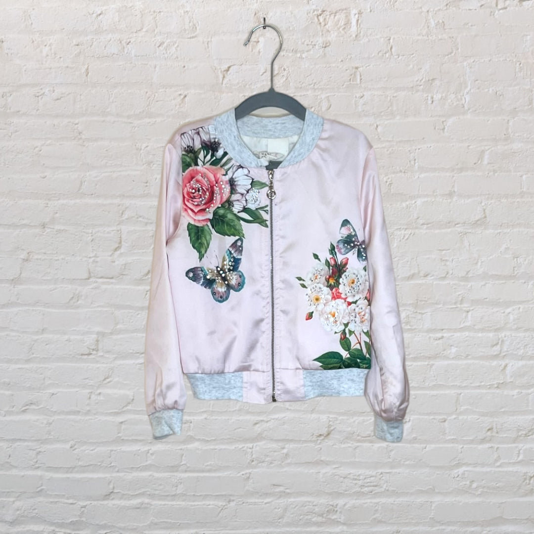 Hannah Banana Floral Satin Bomber - 6