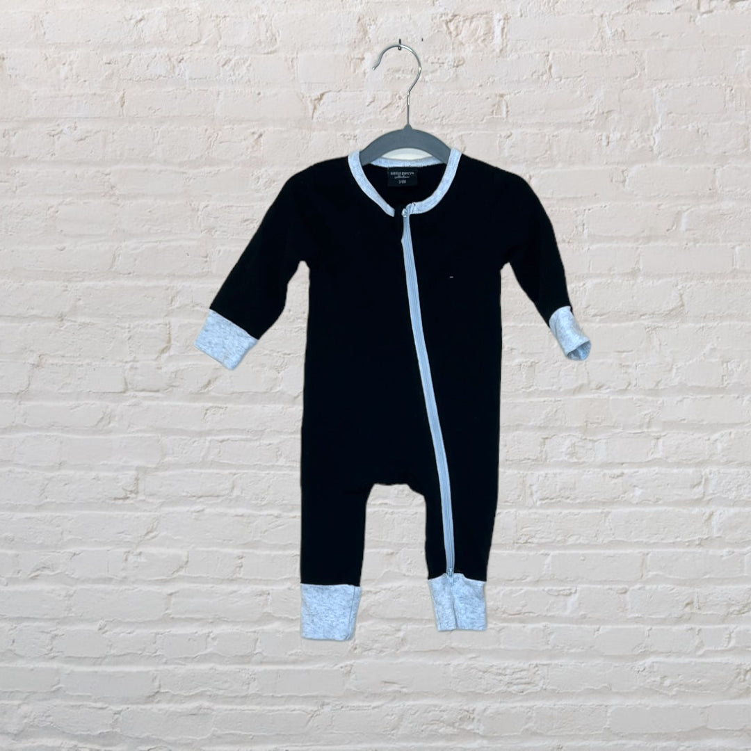 Little Bipsy Ribbed Cuff 2-Way Zip Romper - 3-6