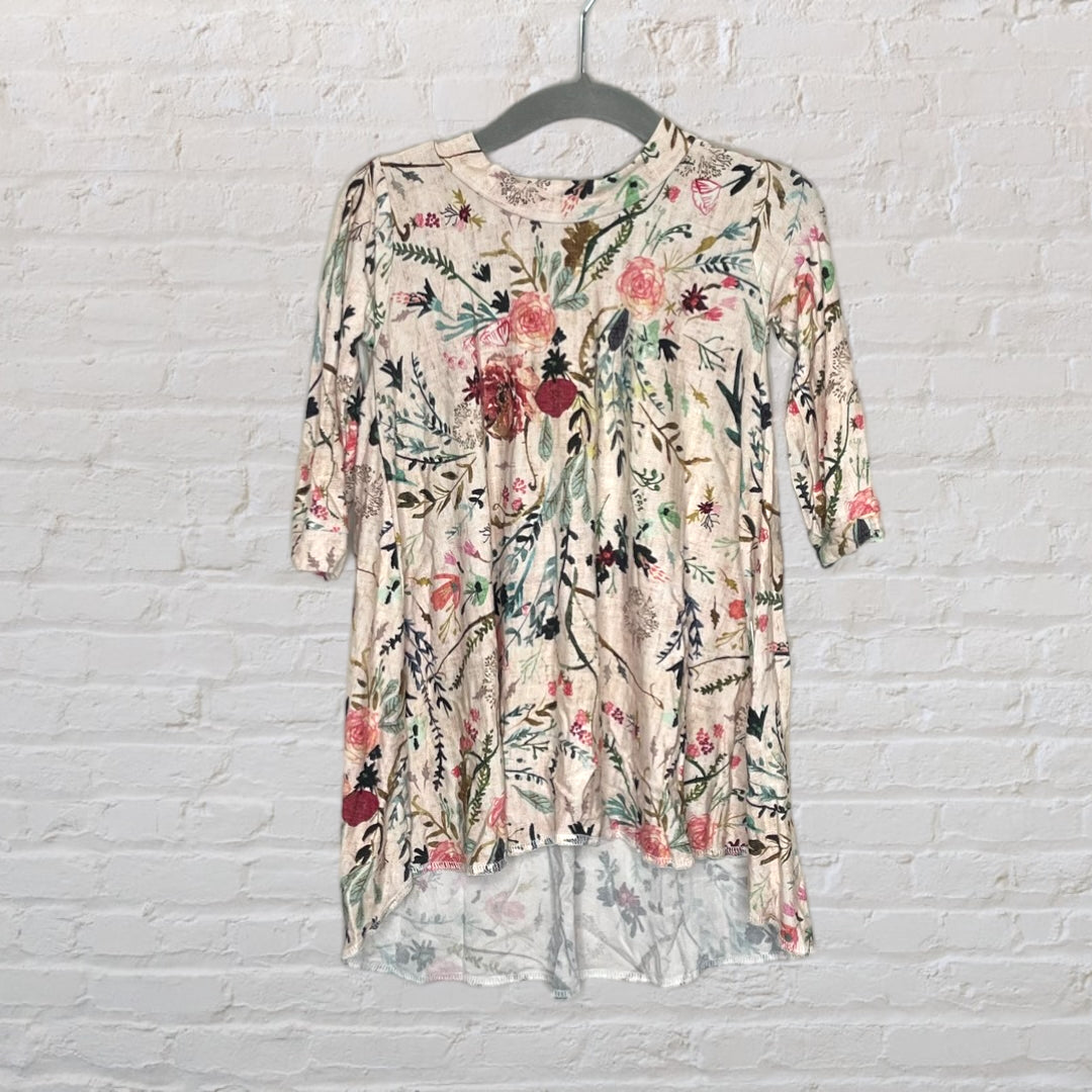 Spot The Elephant Floral Bamboo Swing Dress (2T)