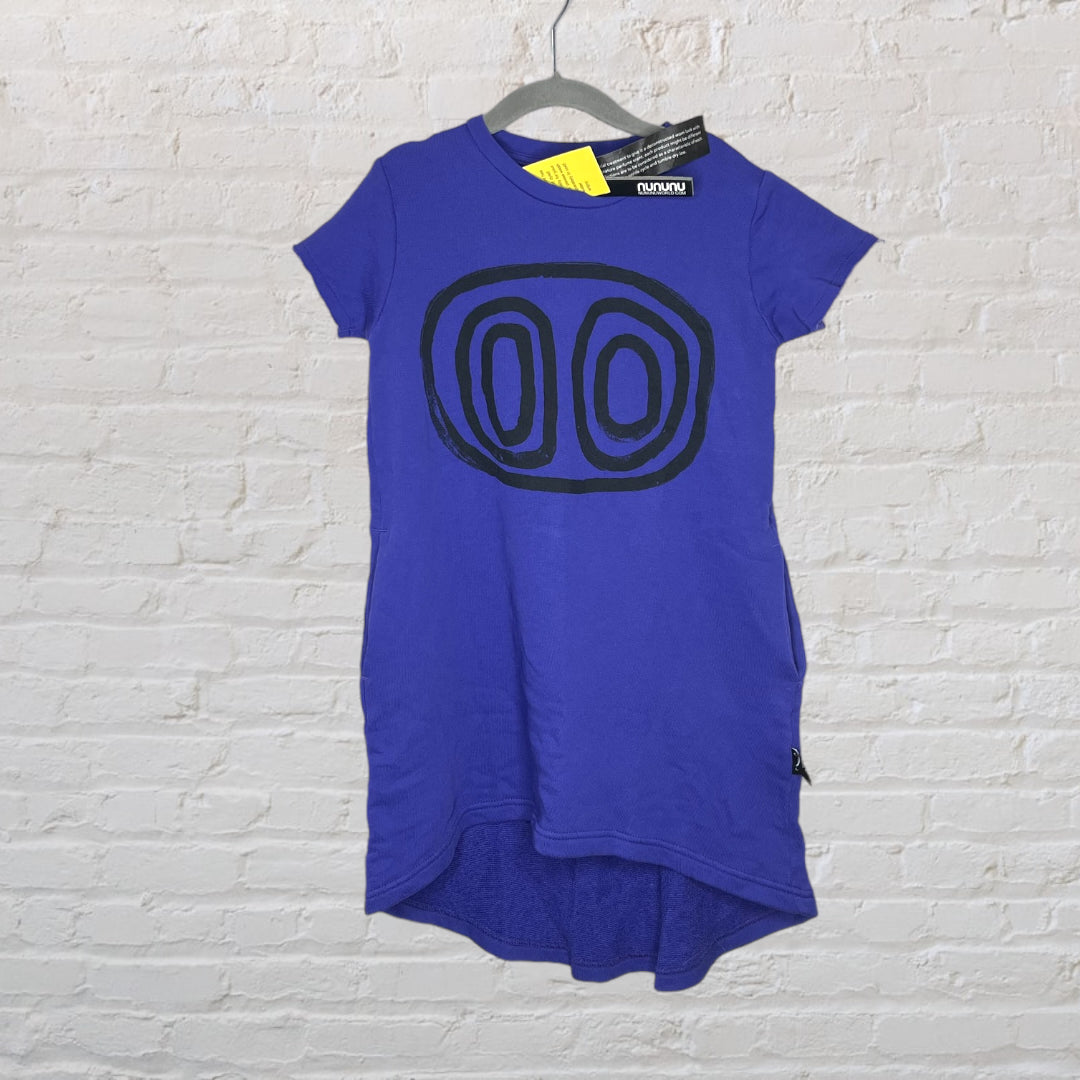 Nununu Abstract Face Short-Sleeved Sweater Dress (4-5)