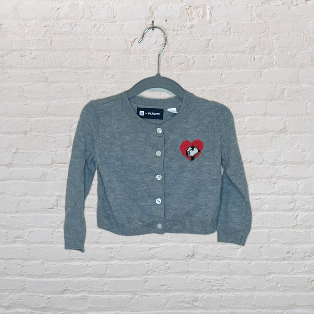 Gap x Peanuts Snoopy Heart Cardigan (12-18)