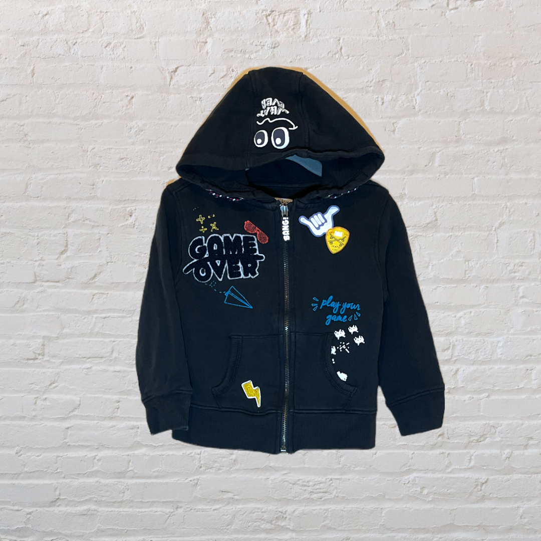 BluKids Mixed Media Graphic Zip Hoodie (3T)