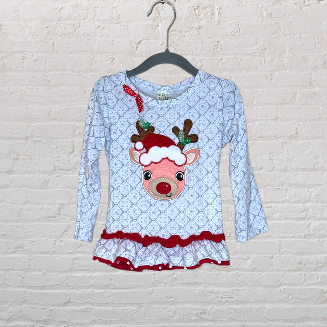 Kid Tales Reindeer Peplum Long-Sleeve (4T)