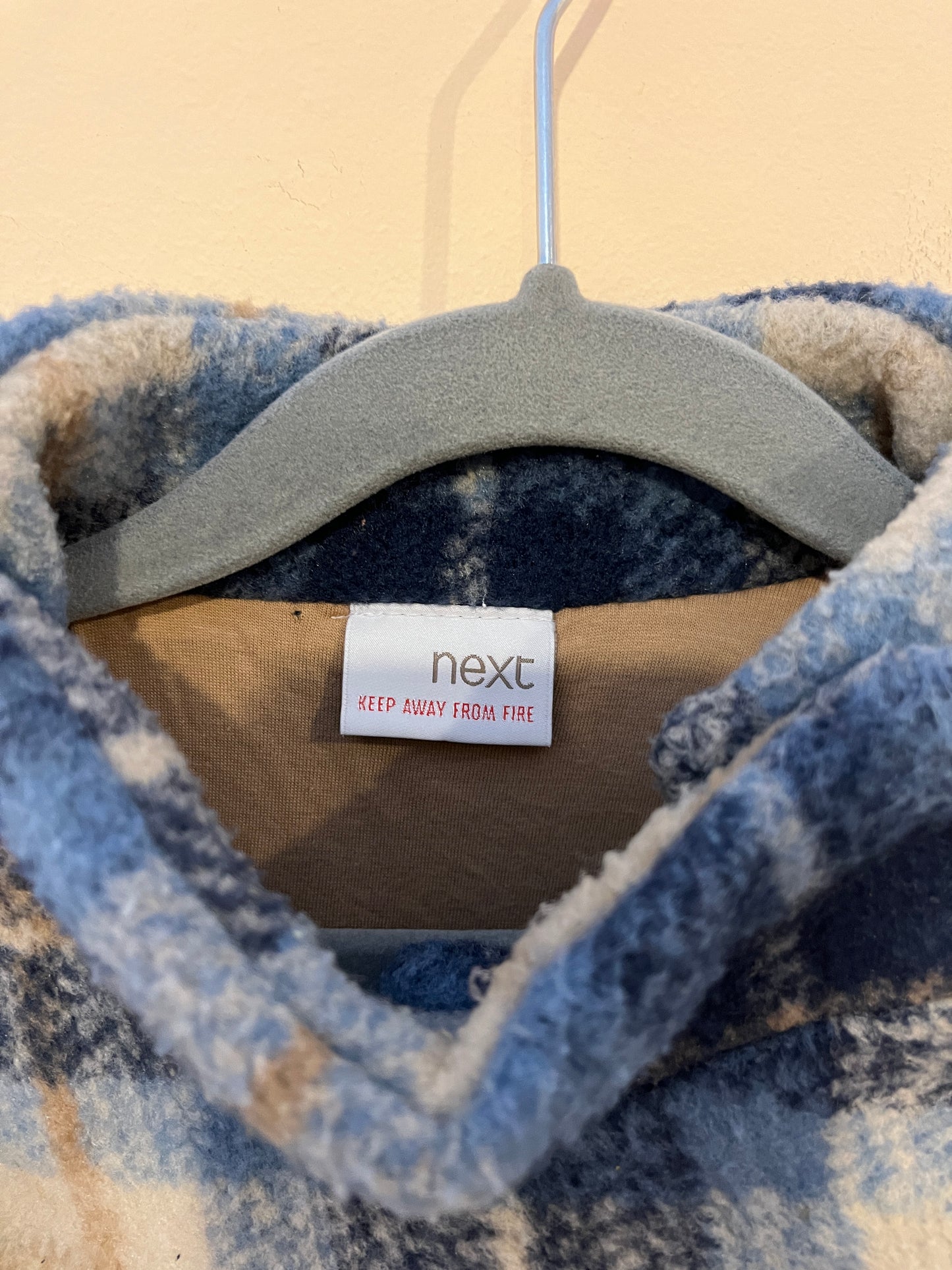 Next Oversized Plaid Lined Fleece Jacket (3T)