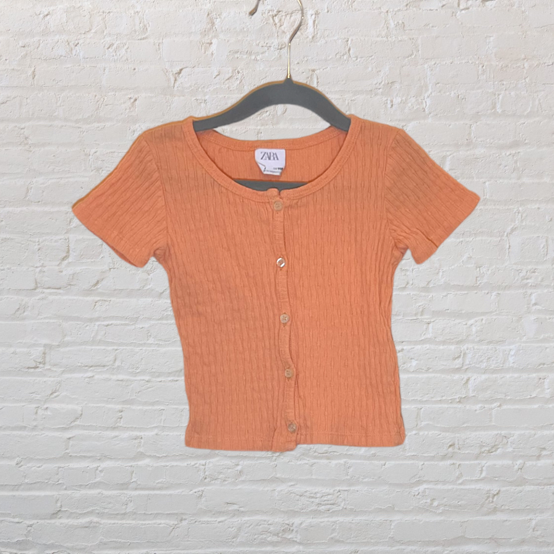 Zara Ribbed Fitted Cropped T-Shirt (6)