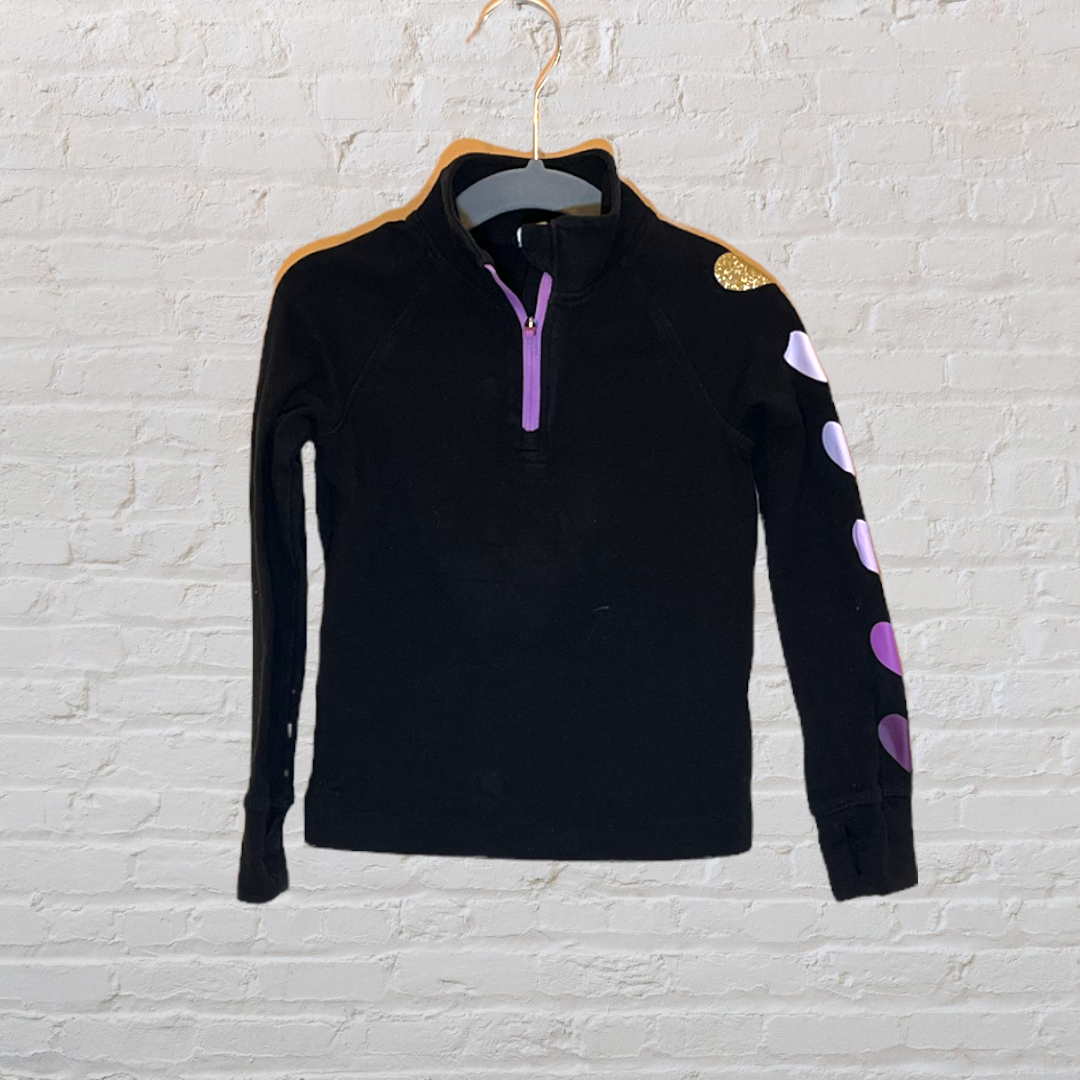 Ideology Heart Print 1/4 Zip Long-Sleeve (2T)