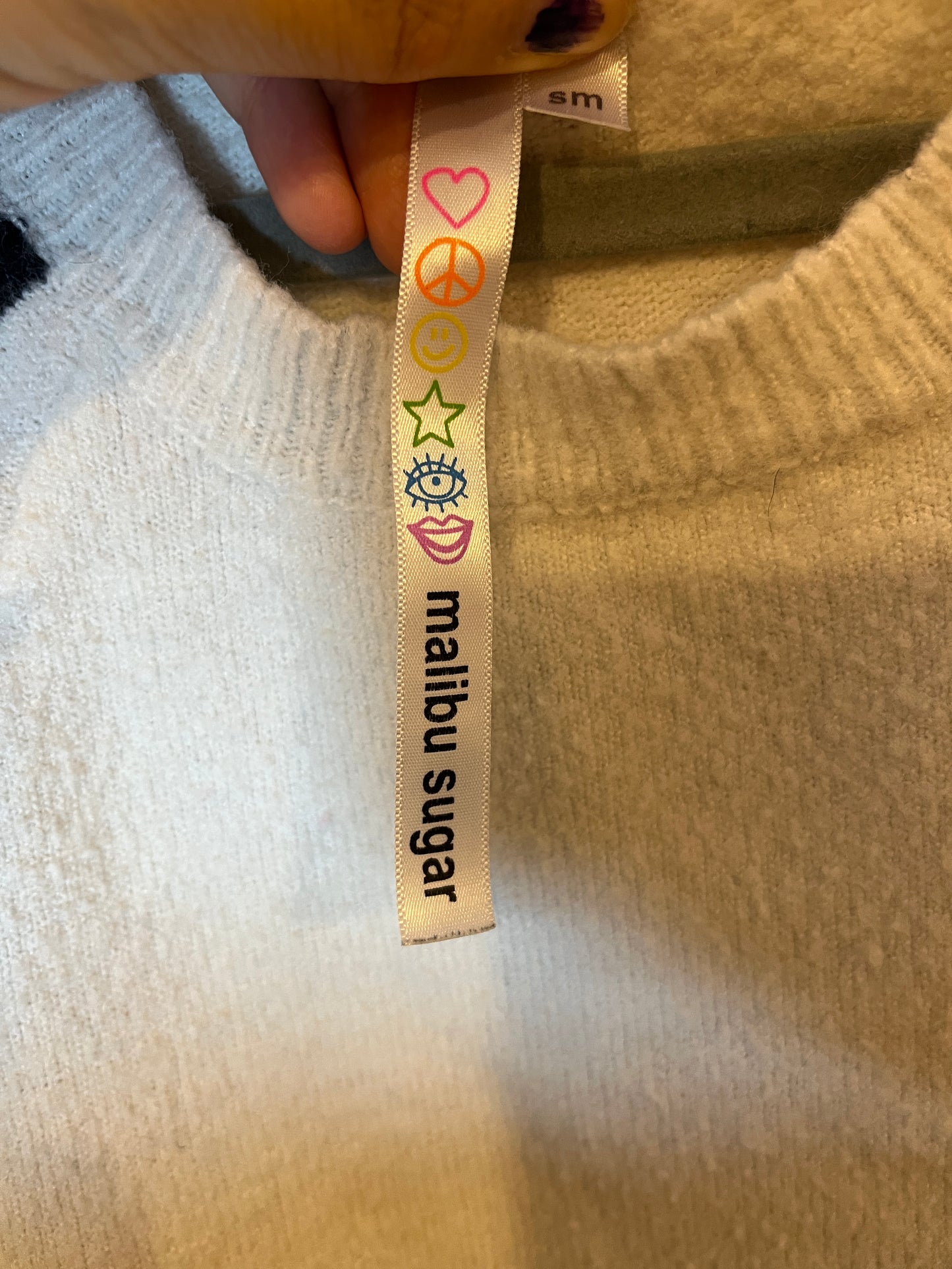 Malibu Sugar Sleeve Stripe Cropped Knit Sweater (8)