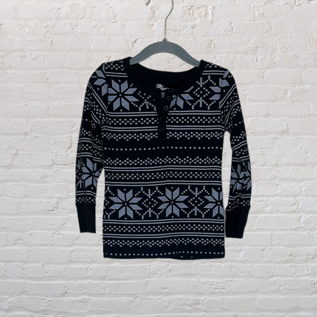 NEW! Blue Crush Patterned Waffle Long-Sleeve (4T)