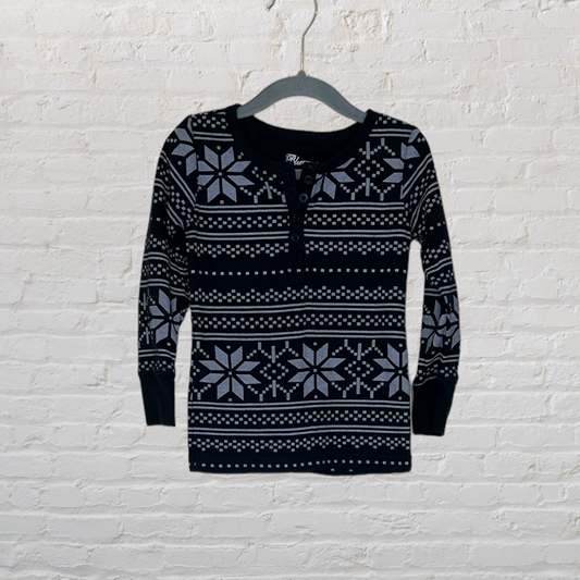 NEW! Blue Crush Patterned Waffle Long-Sleeve (4T)