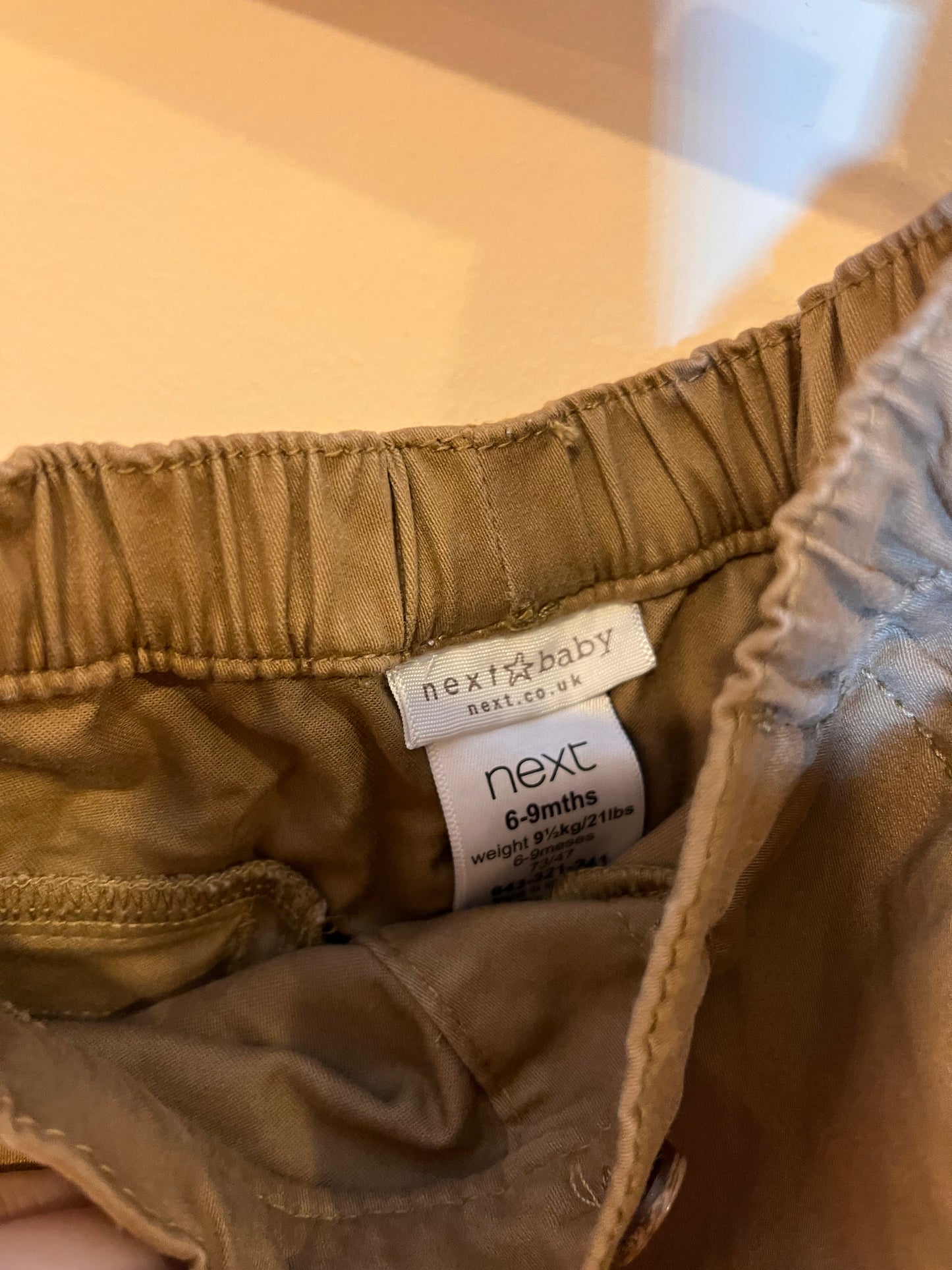 Next Elastic Waist Khaki Pants (6-9)