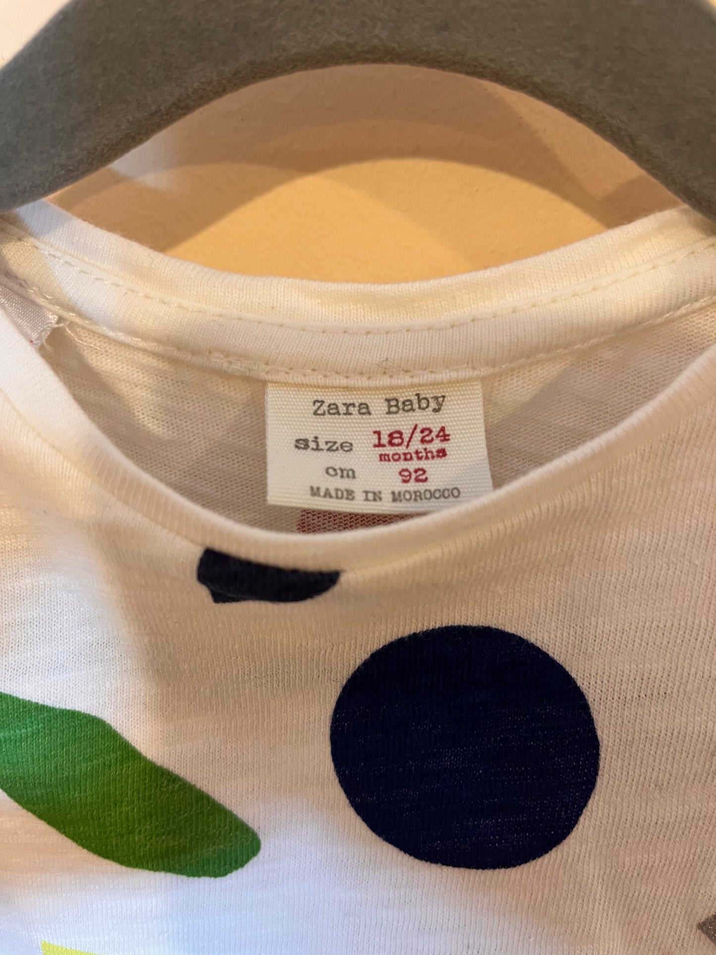 Zara Abstract Asymmetrical Peplum Long-Sleeve (18-24)