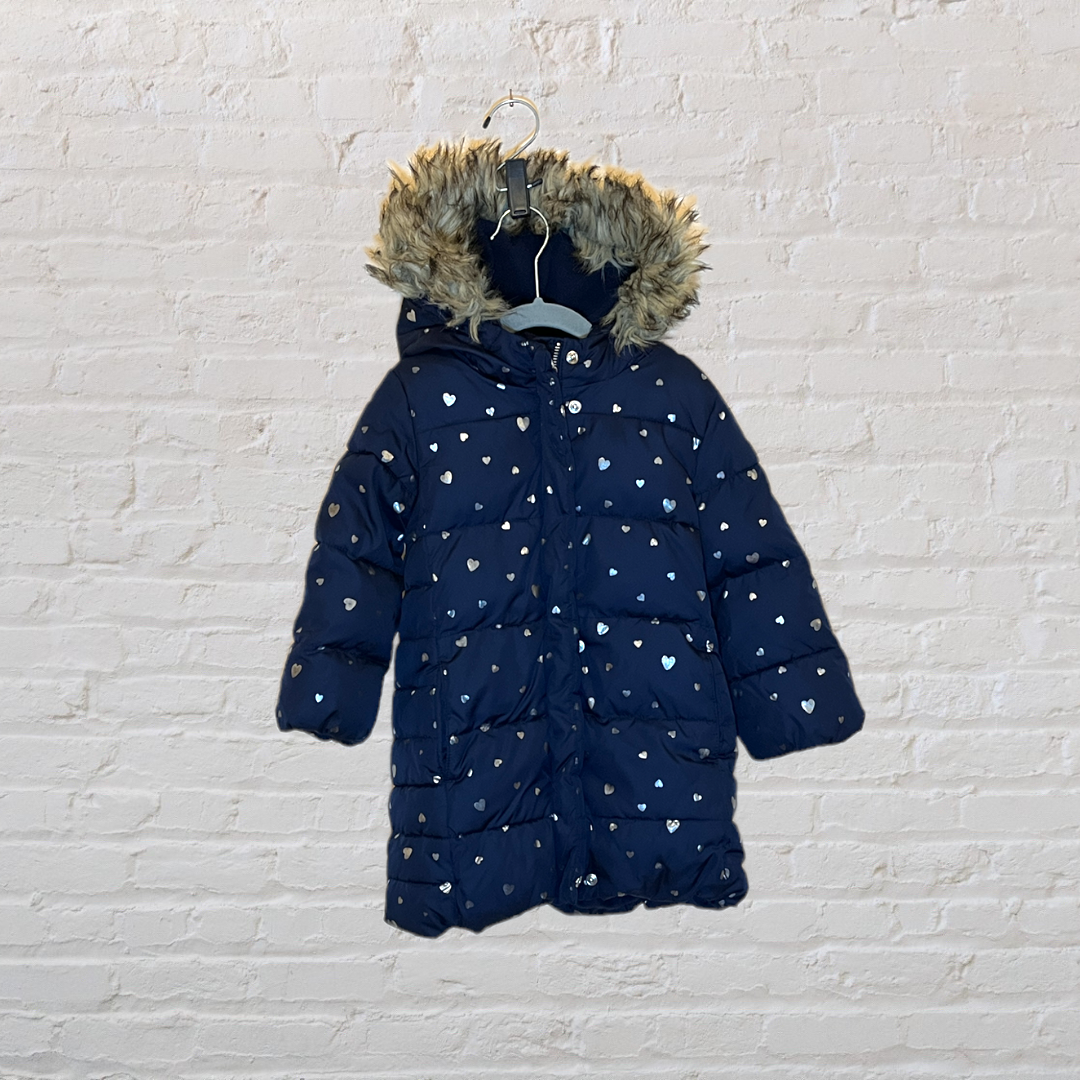 NEW! Gap ColdControl Ultra Max Heart Print Long Puffer Jacket (4T