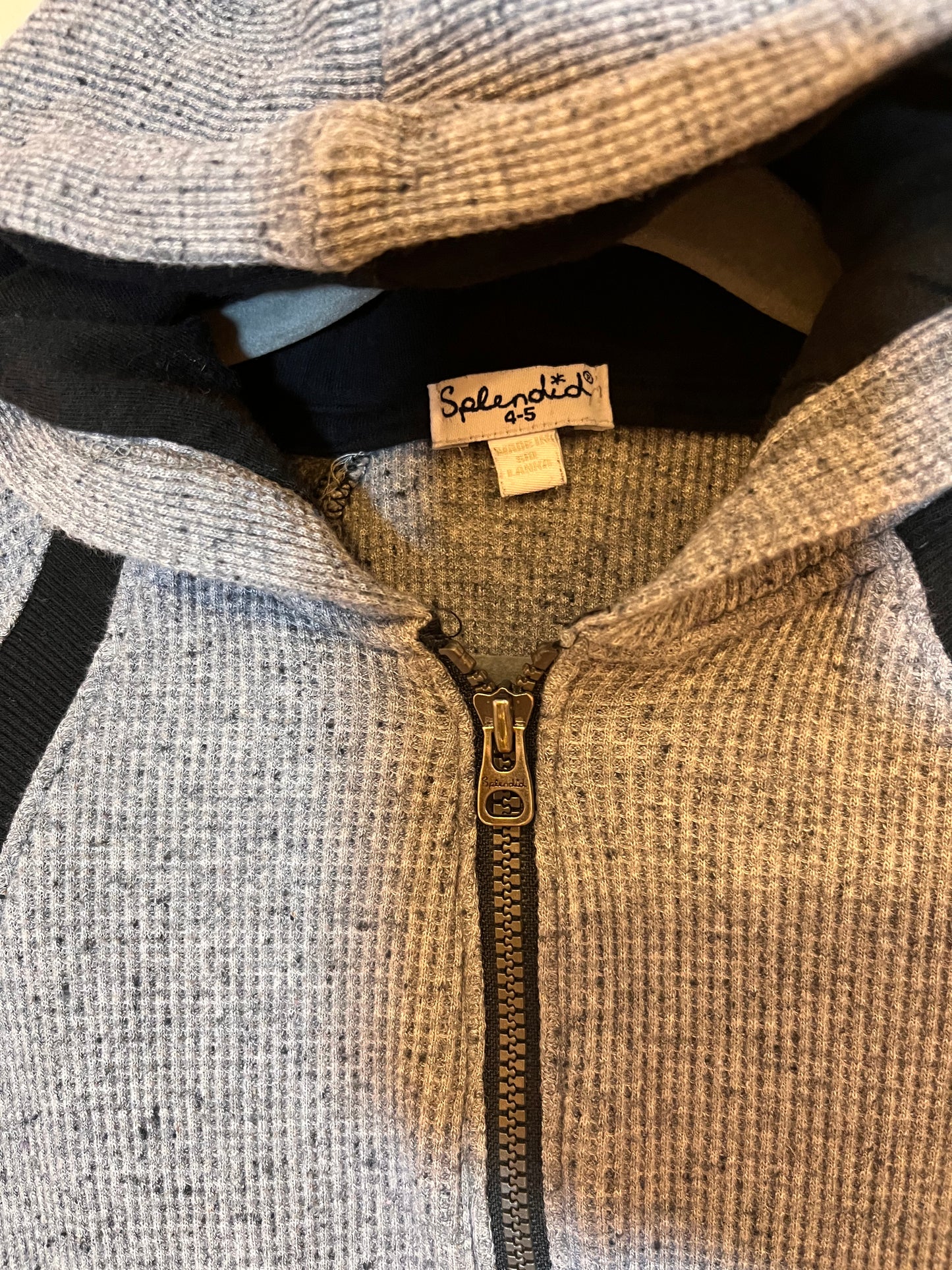 Splendid Two-Tone Waffle Hoodie (4T)