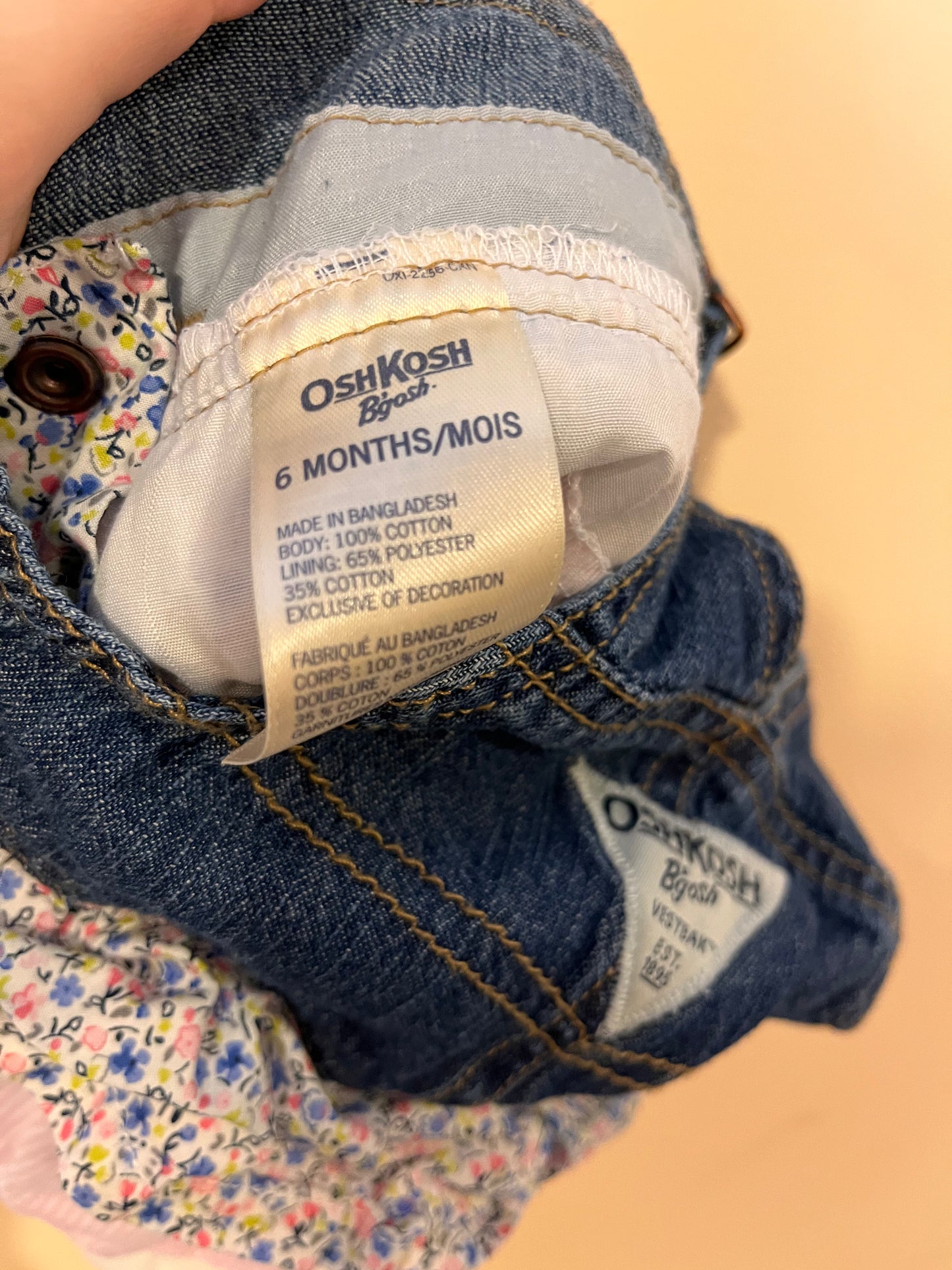 OshKosh Denim Dress With Layered Skirt (6M)