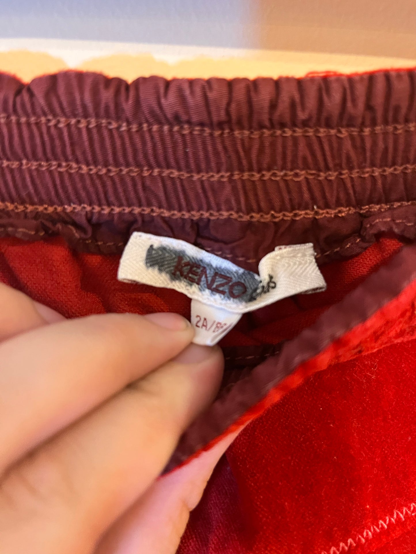 Kenzo Half-Pleated Velvet Skirt (2T)
