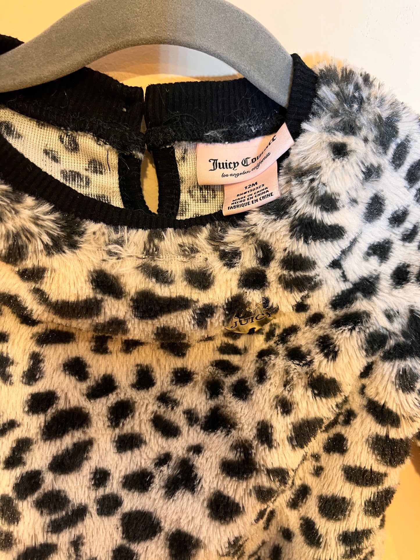 Juicy Cheetah Print Plush Sweater (12M)