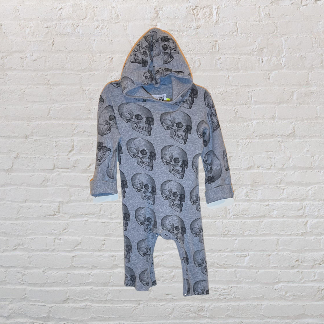 Nununu Hooded Skulls Romper (12-18)