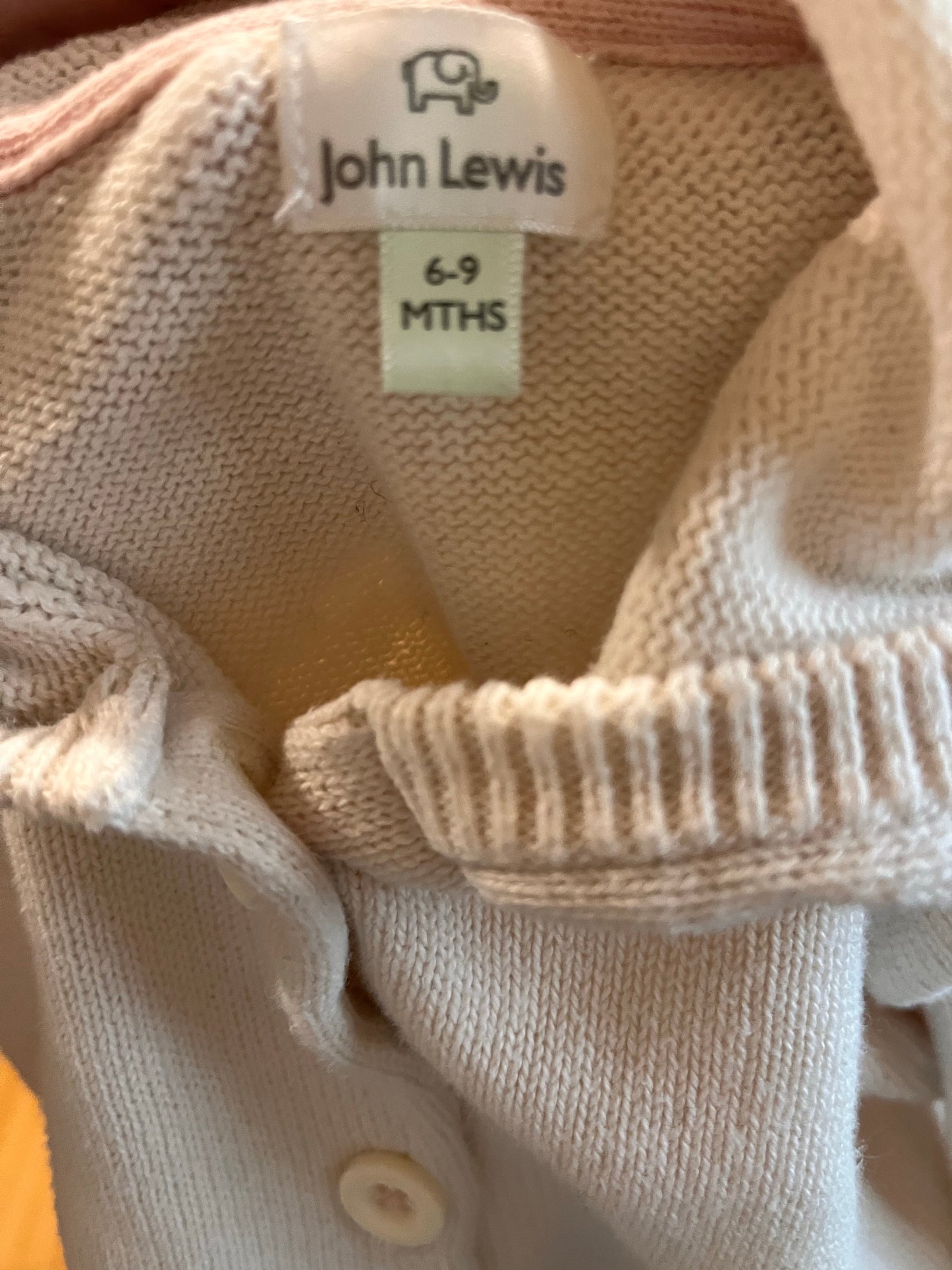 John Lewis Knit Bunny Cardigan (6-9)