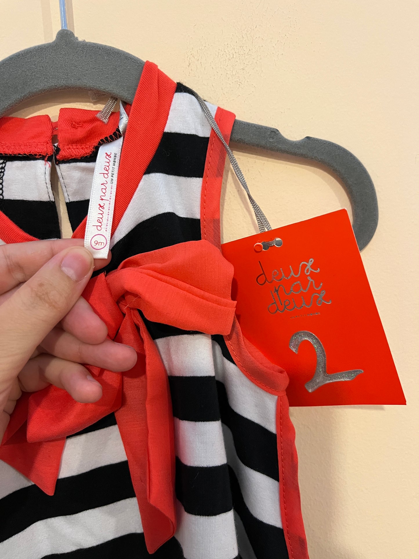 NEW! Deux Par Deux Striped Bow Tank (9M)