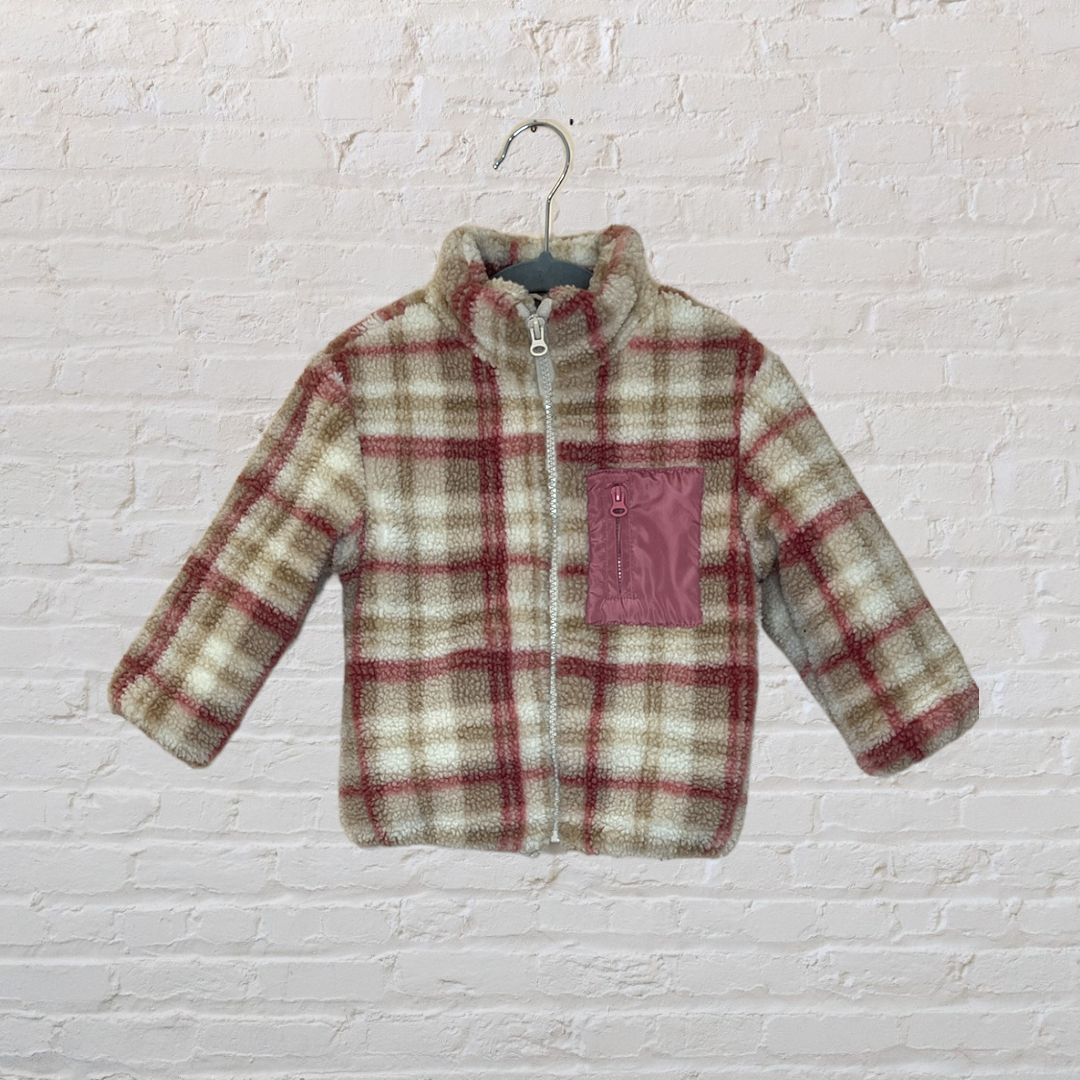 Zara Plaid Sherpa Coat (18-24)