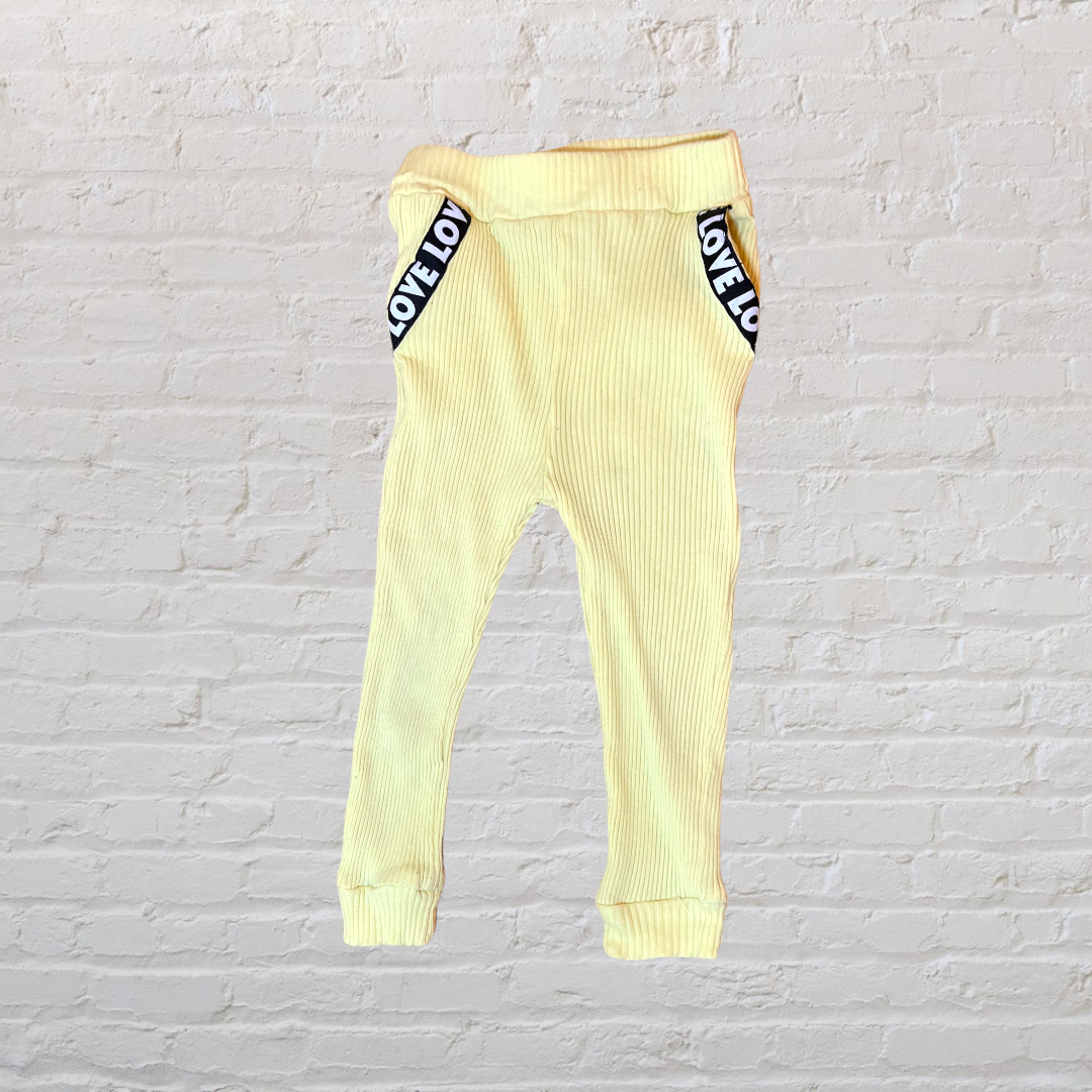 Small Shop "Love" Ribbed Leggings With Pockets (2T)