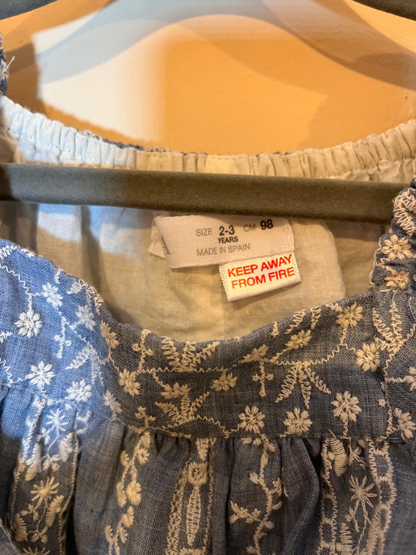 Zara Embroidered Chambray Dress (3T)