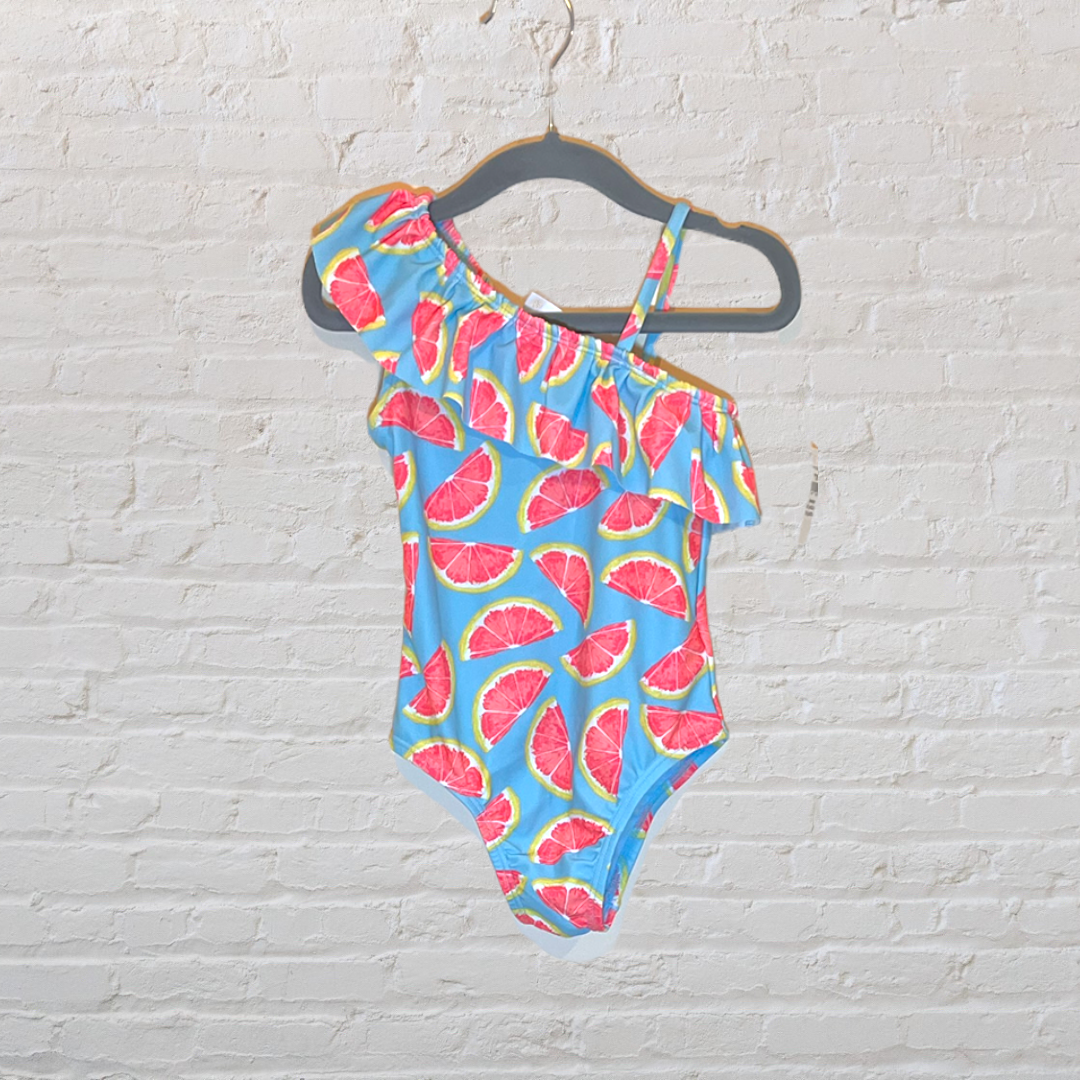 NEW! Gap Asymmetrical Ruffle Grapefruit Swimsuit (2T)